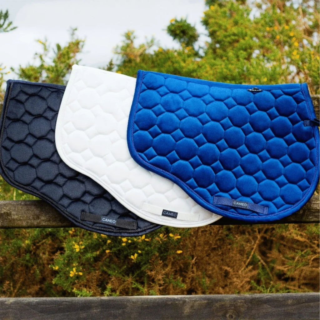Cameo Suede GP/Jump Saddlecloth  - White