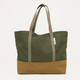 Ruff & Tumble Luxury Cotton Canvas Tote Bag - Olive and Tan