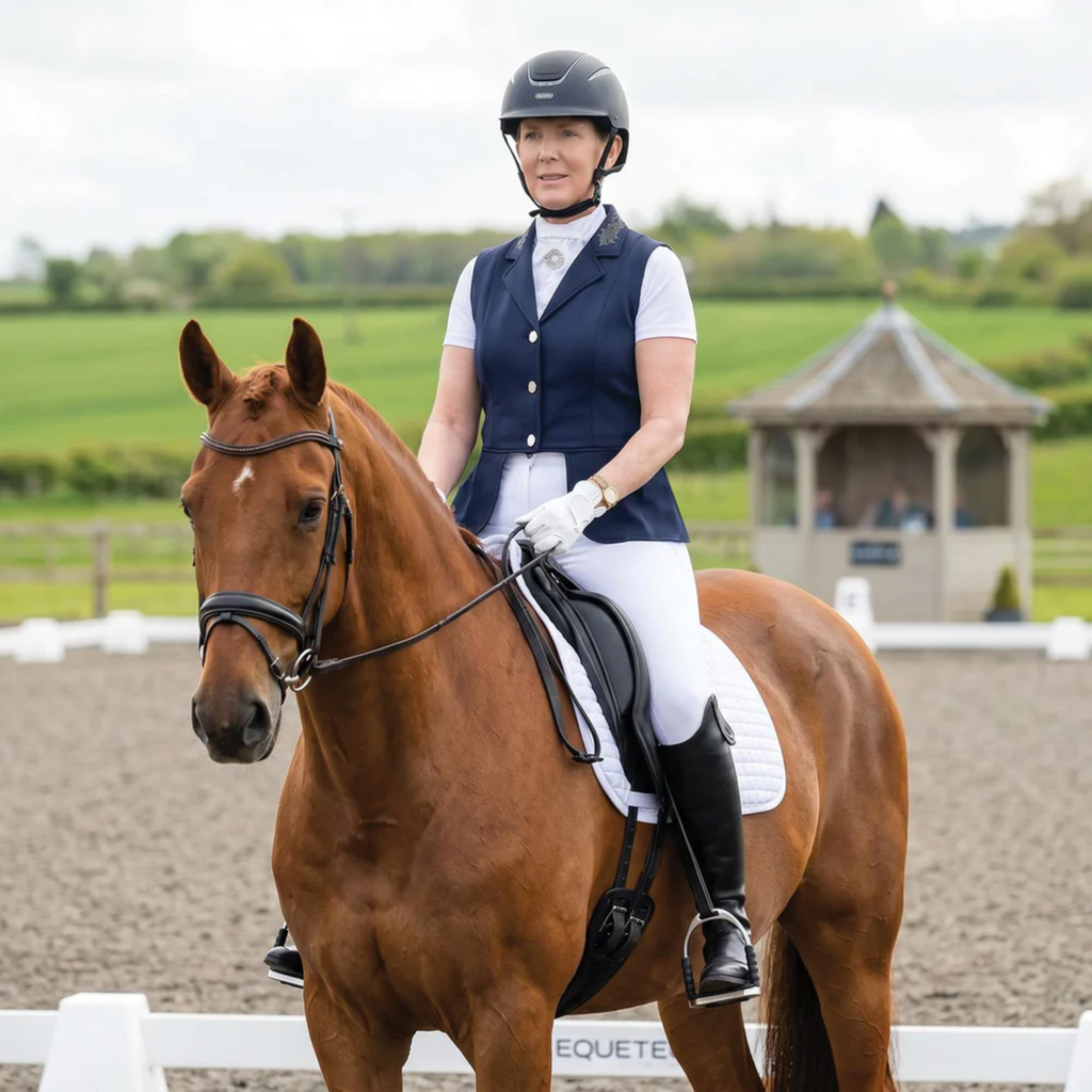 Equetech Crystal Dressage Waistcoat - Navy/Silver