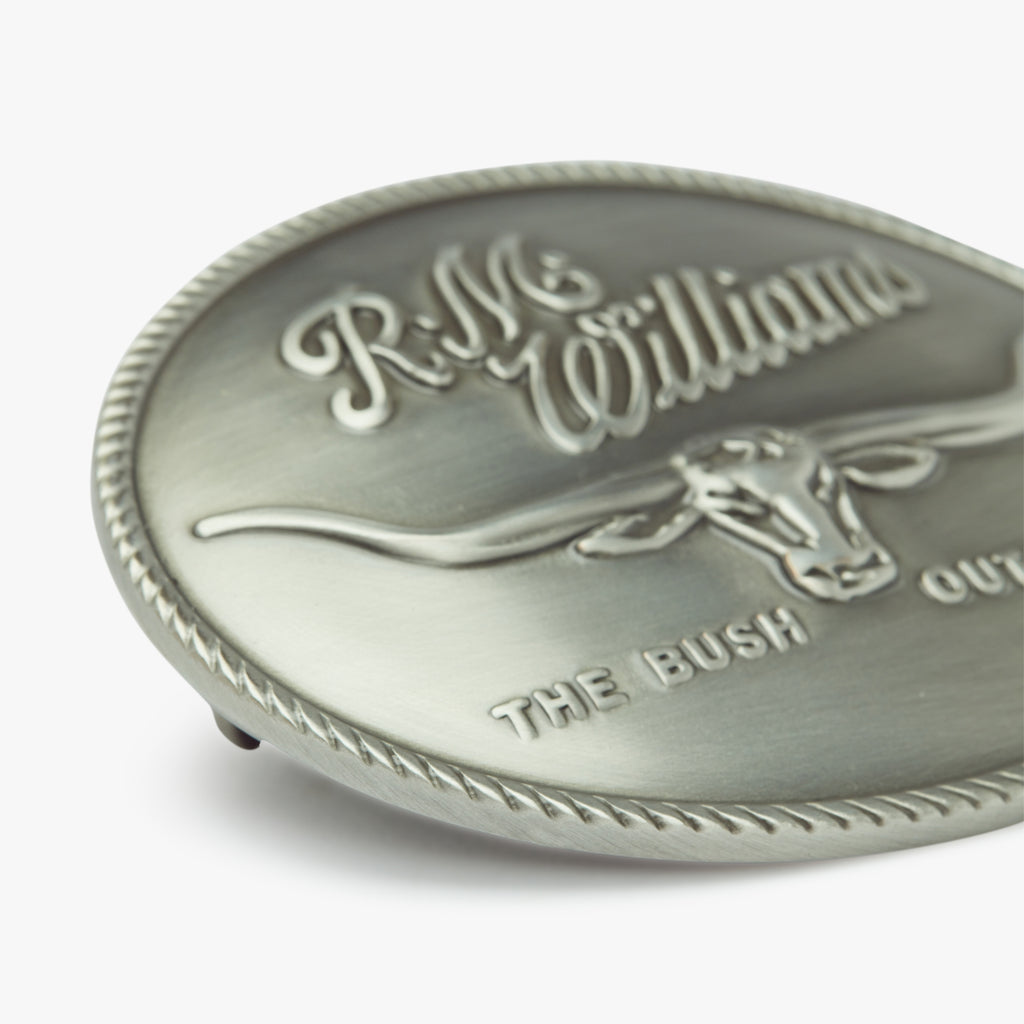R.M.Williams Logo Buckle - Antique Silver