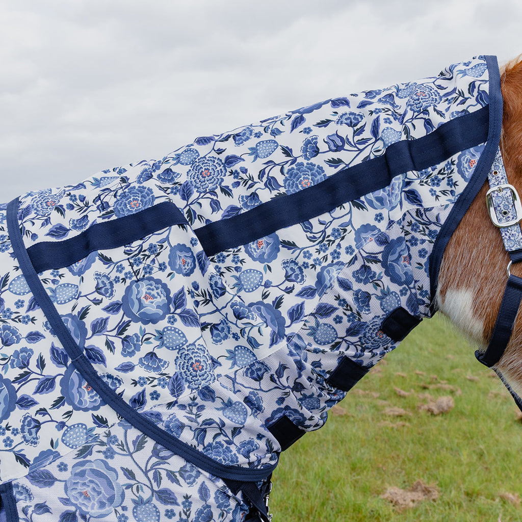 Cath Kidston Blue Strawberry Rain Sheet & Fly Rug Combo