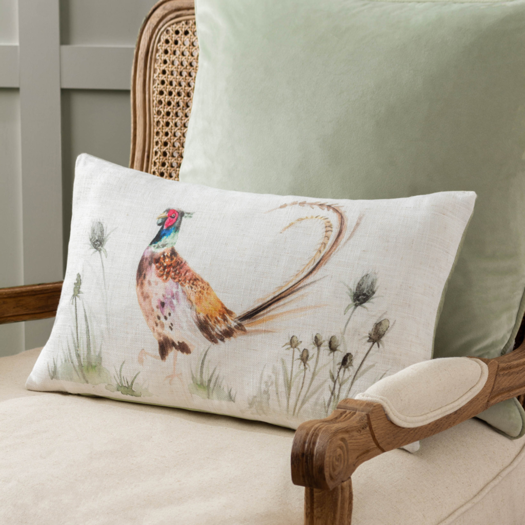 Evans Lichfield Country Pheasant Cushion - Natural