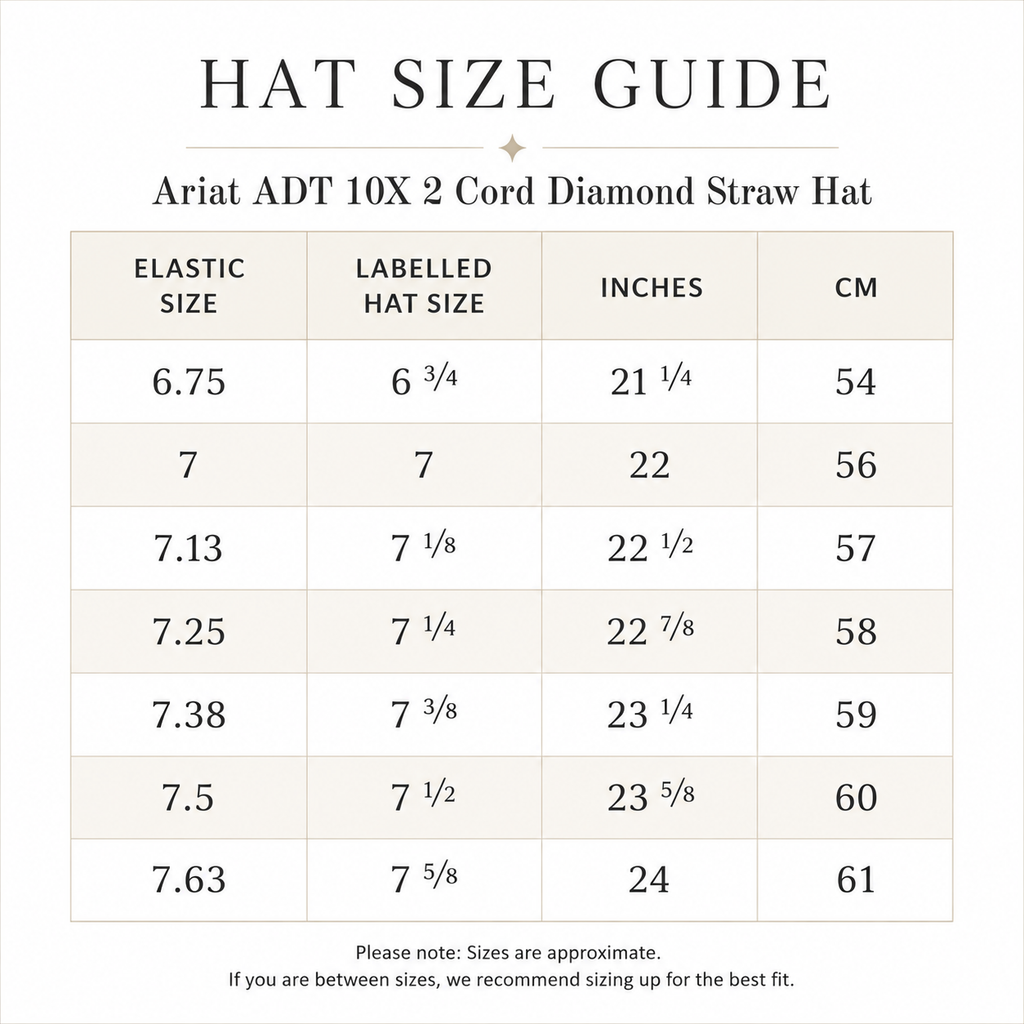 Ariat ADT 10X 2 Cord Diamond Straw Hat