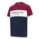 Hoggs of Fife Dalbeattie Colour Block T-Shirt - Burgundy/White/Navy