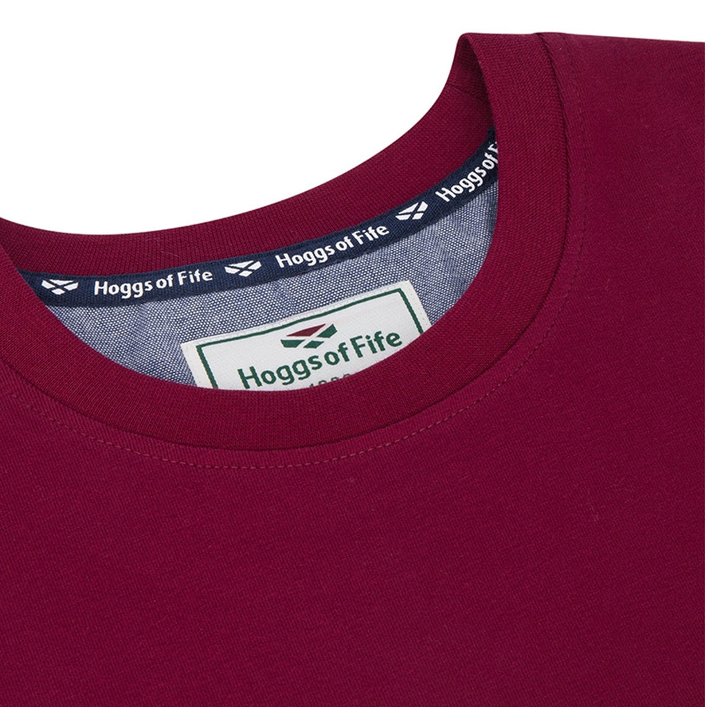 Hoggs of Fife Dalbeattie Colour Block T-Shirt - Burgundy/White/Navy