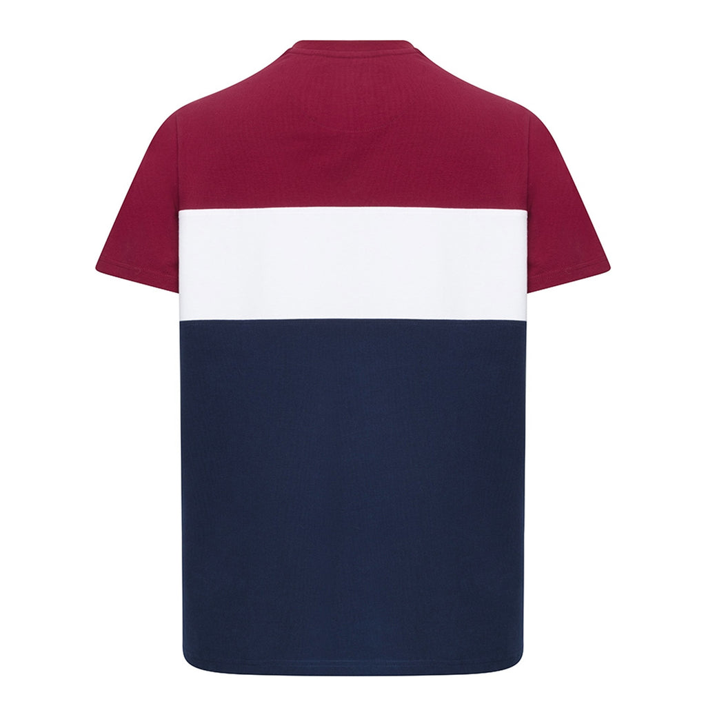 Hoggs of Fife Dalbeattie Colour Block T-Shirt - Burgundy/White/Navy