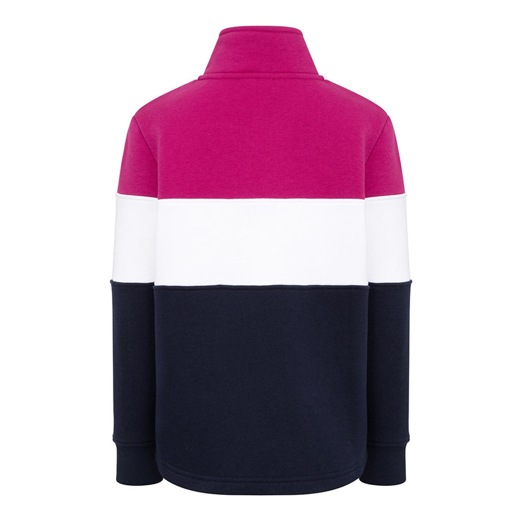 Hoggs of Fife Dumfries 1888 Junior 1/4 Zip - Berry/White/Navy