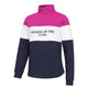 Hoggs of Fife Dumfries 1888 Ladies 1/4 Zip Sweatshirt - Berry/White/Navy
