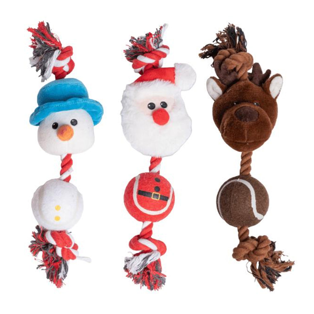 Hem and Boo Christmas Tennis Ball Rope Characters