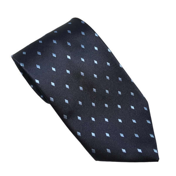 Equetech Unisex Diamond Show Tie - Navy/Light Blue