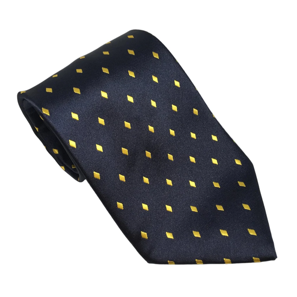 Equetech Unisex Diamond Show Tie - Navy/Gold