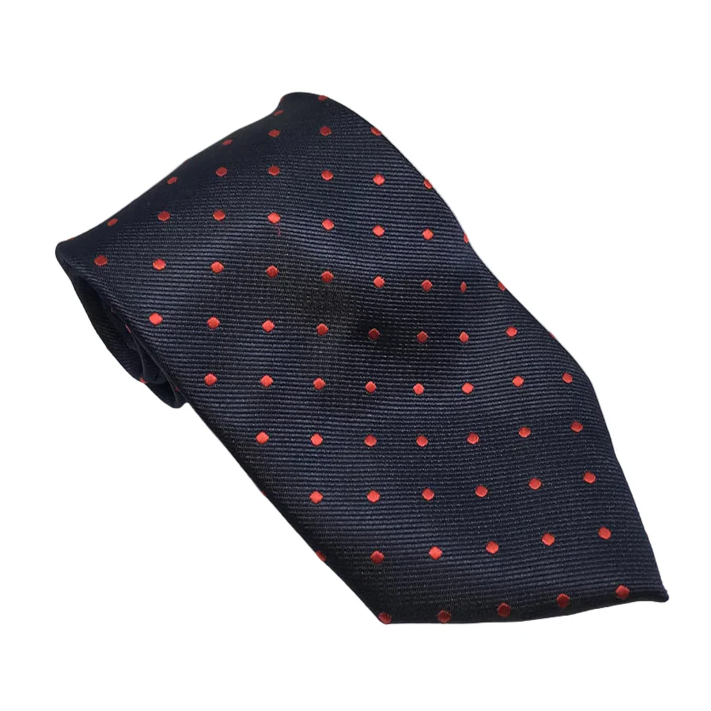 Equetech Unisex Polka Dot Tie - Navy/Red