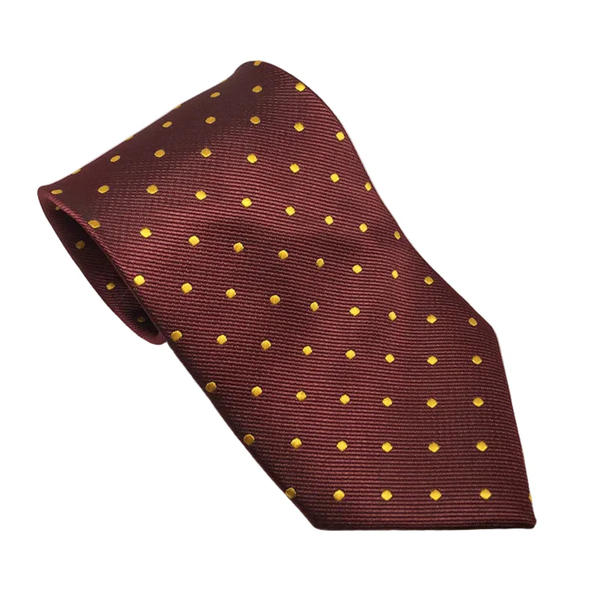 Equetech Junior Polka Dot Show Tie - Burgundy/Canary Gold