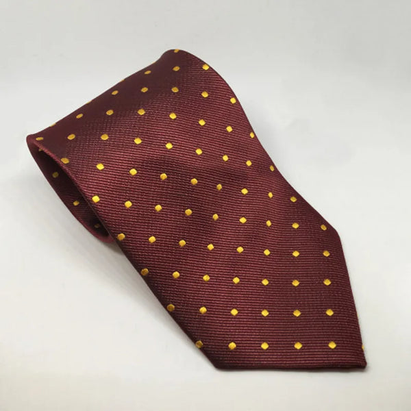 Equetech Junior Polka Dot Tie - Burgundy/Gold