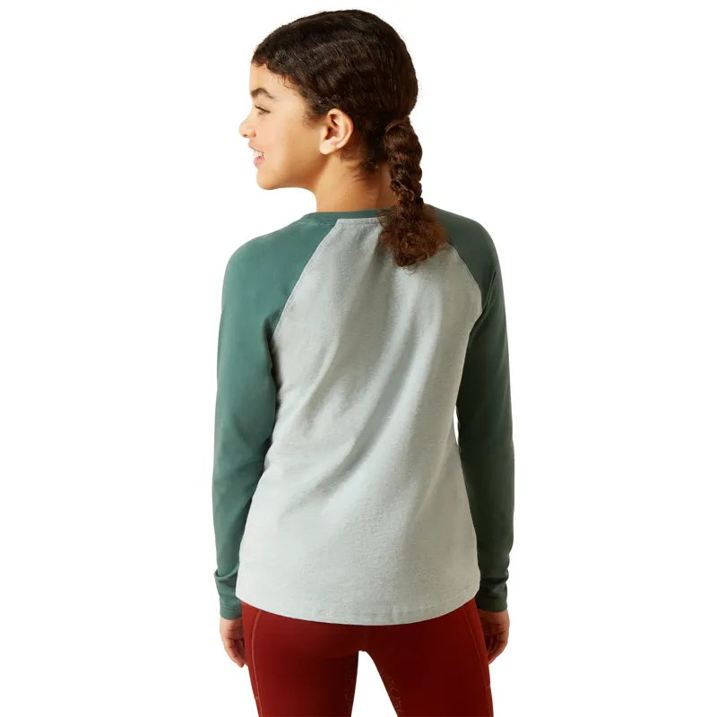 Ariat Youth Lets Ride Long Sleeve Tee - Arctic/Silver Pine