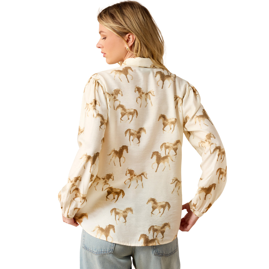 Ariat Ladies Hannington Blouse - Running Horse Print