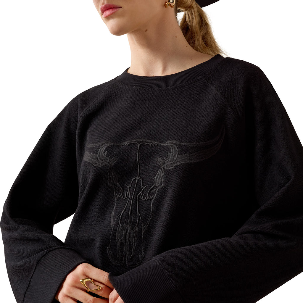 Ariat Ladies Steer Statement Sweatshirt - Black