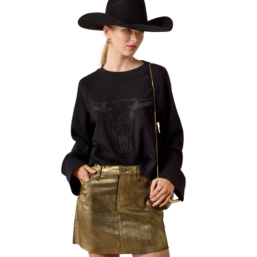 Ariat Ladies Steer Statement Sweatshirt - Black