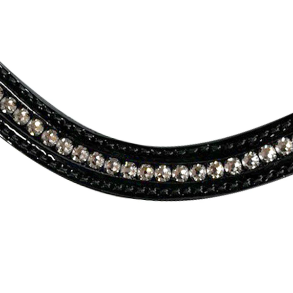 Fairfax Patent Diamante Browband - Black
