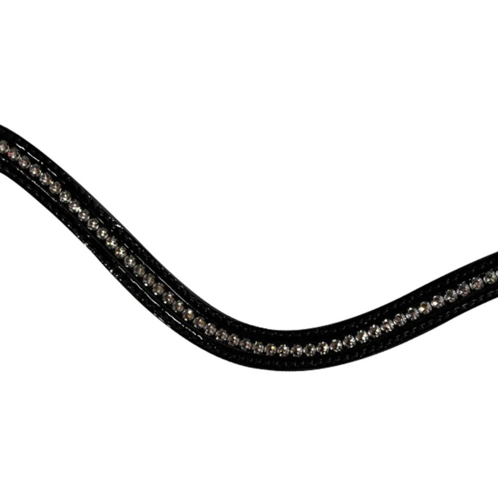 Fairfax Patent Diamante Browband - Black