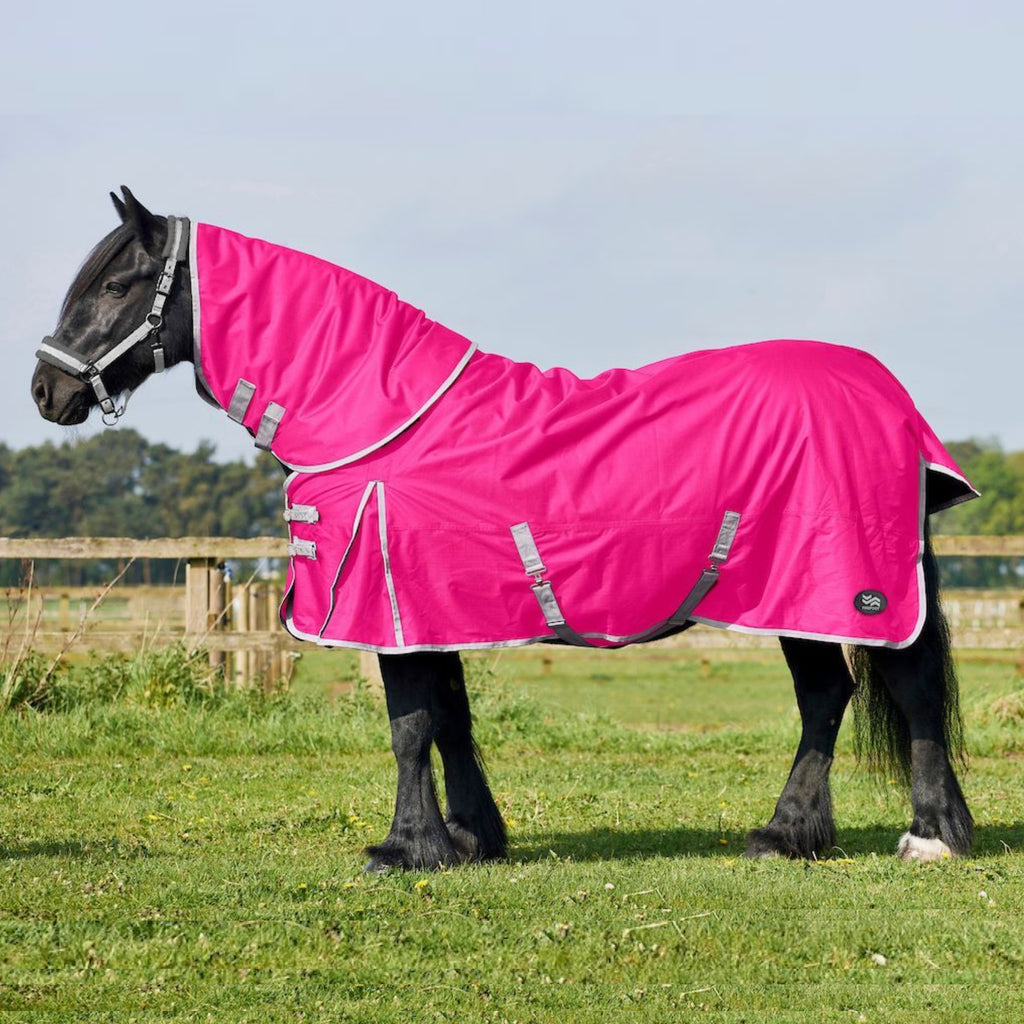 Firefoot 50G Detachable Neck Turnout Rug - Hot Pink/Grey