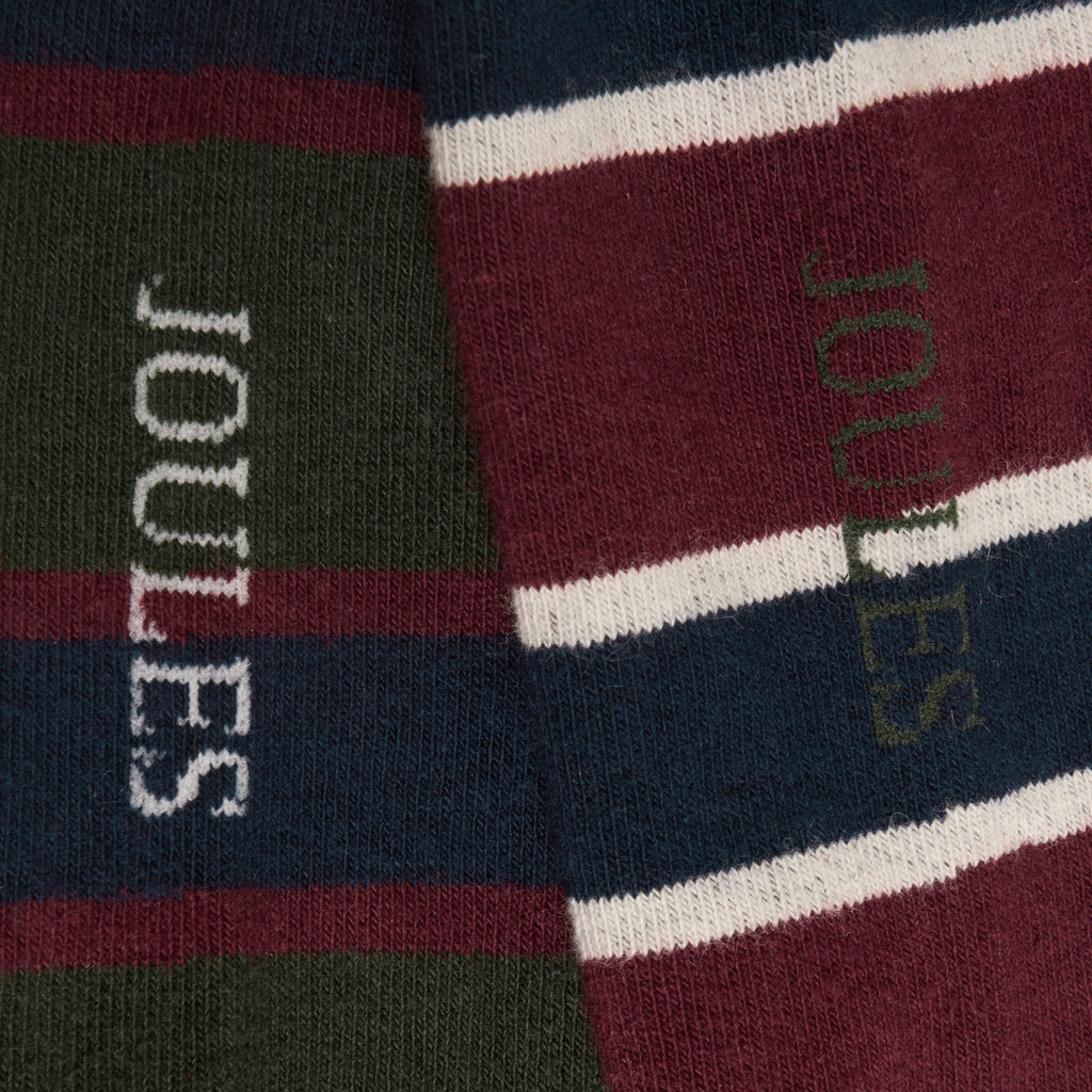 Joules Mens Kinsbury Socks - Green/Red Stripe
