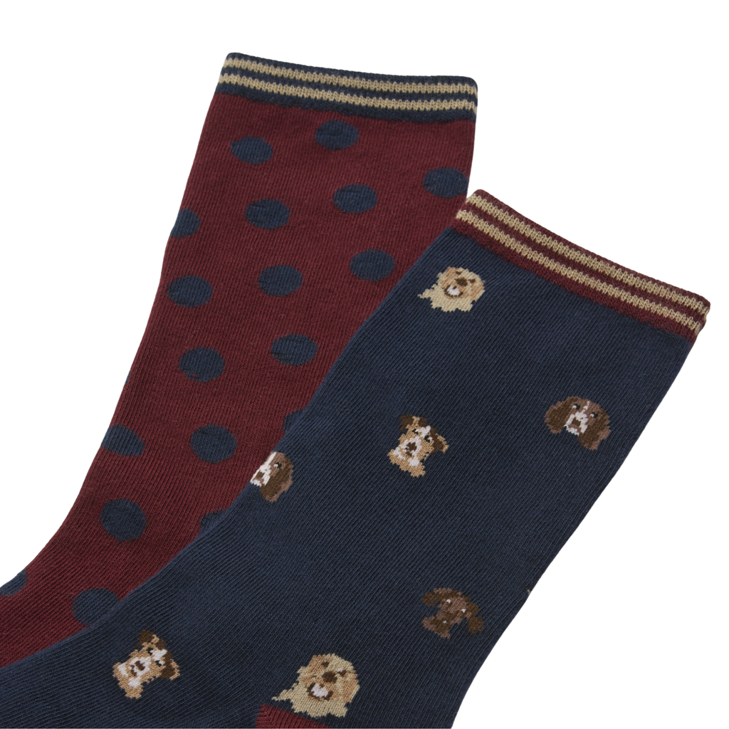 Joules Ladies Everyday Socks - Navy Mini Dog