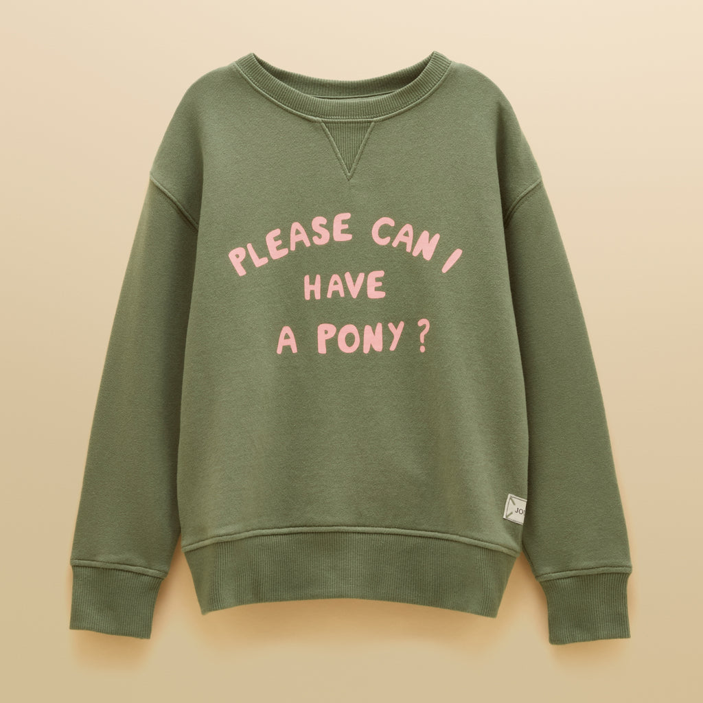 Joules Girls Sundaze Sweatshirt - Khaki Green