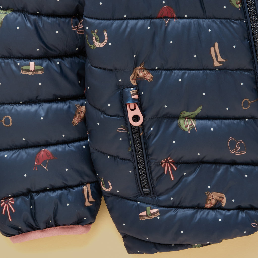 Joules Girls Cairn Coat - Navy Horse