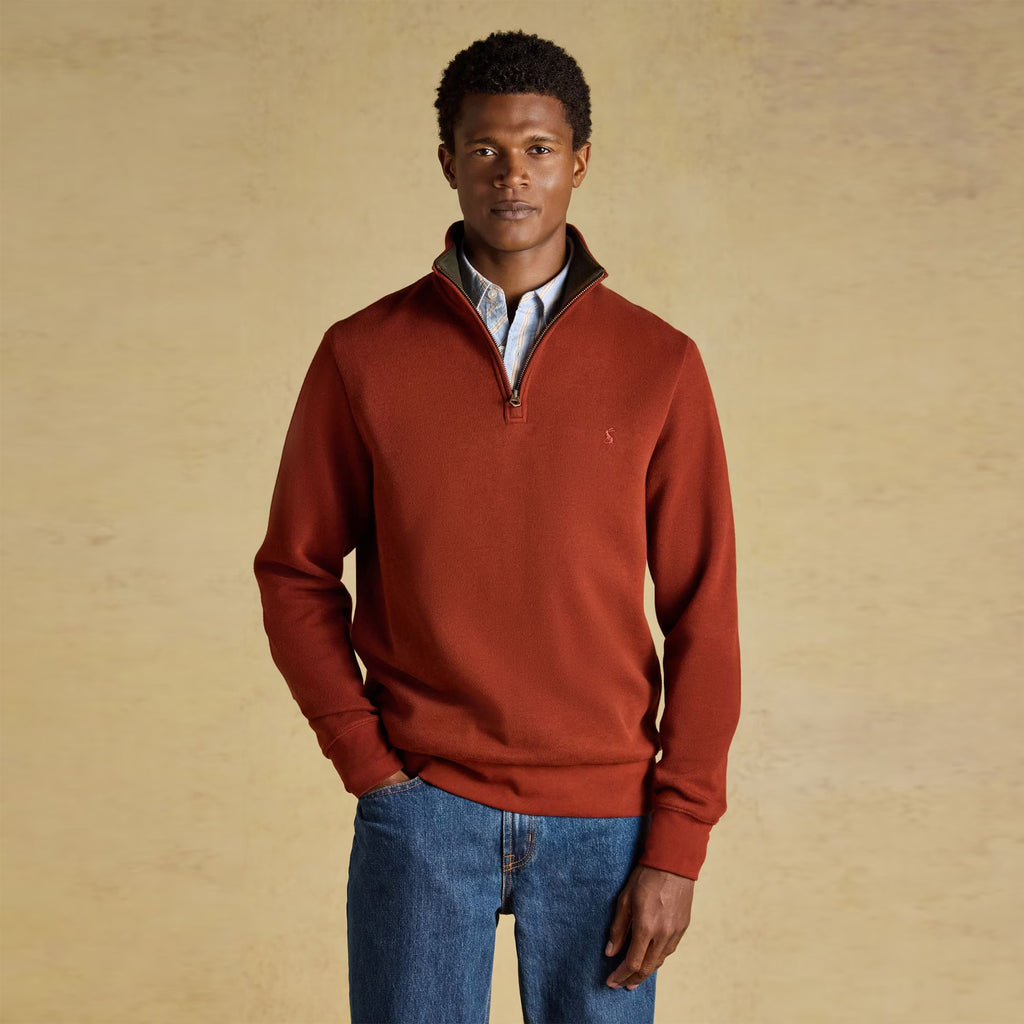 Joules Mens Alistair 1/4 Zip - Brick