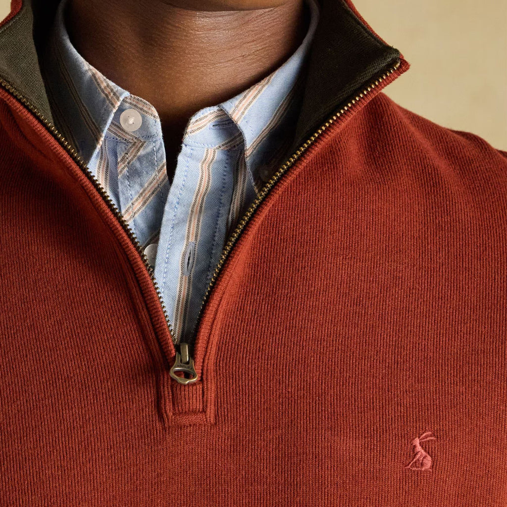 Joules Mens Alistair 1/4 Zip - Brick