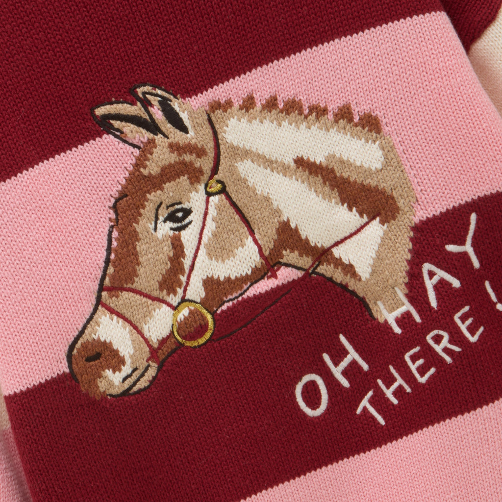 Joules Girls Buckley 1/4 Zip Jumper - Pink Horse