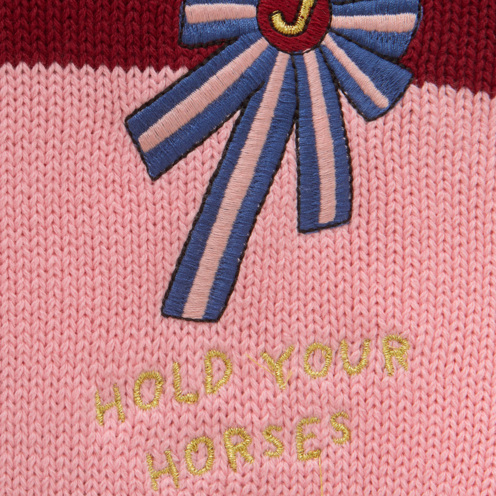 Joules Girls Buckley 1/4 Zip Jumper - Pink Horse