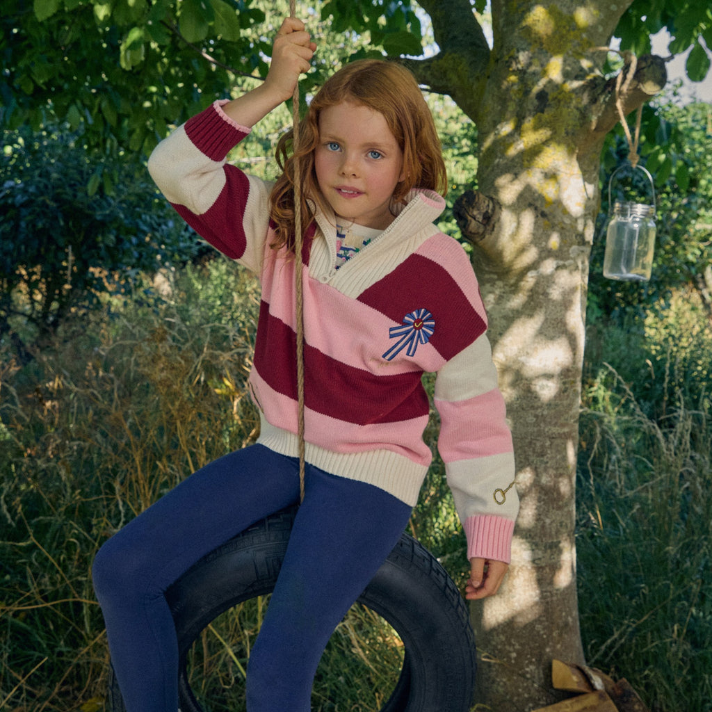 Joules Girls Buckley 1/4 Zip Jumper - Pink Horse