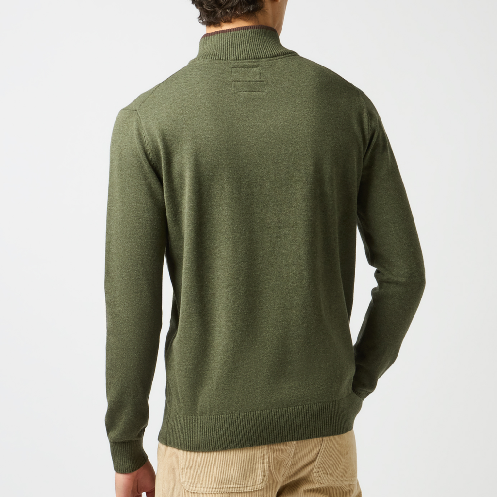 Joules Mens Hillside 1/4 Zip Jumper - Green