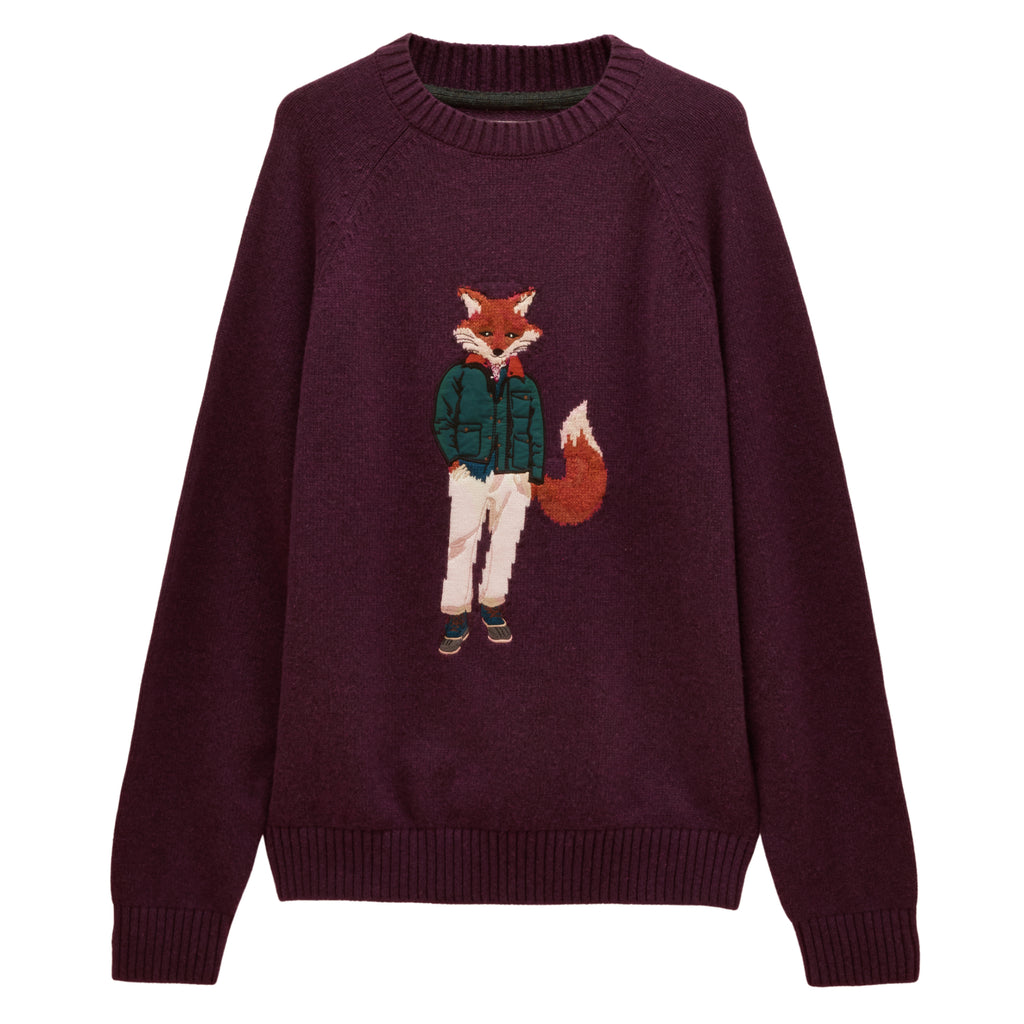 Joules Mens Intarsia Jonty Crew - Purple