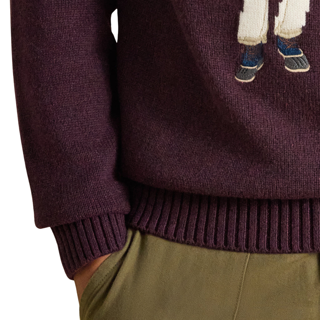Joules Mens Intarsia Jonty Crew - Purple