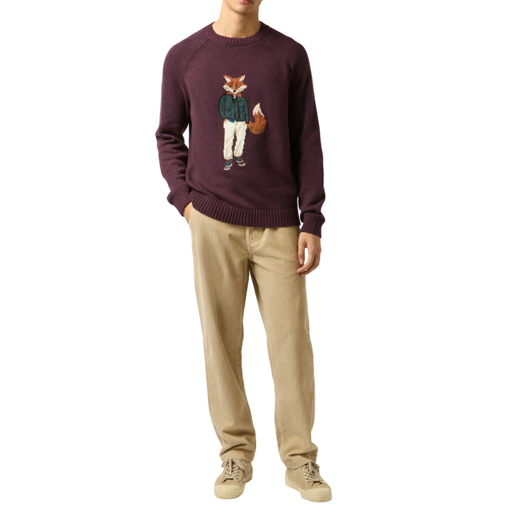 Joules Mens Intarsia Jonty Crew - Purple