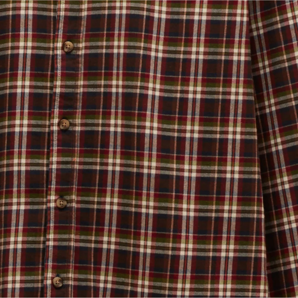 Joules Mens Classic Fit Flannel Check Shirt - Burgundy Red
