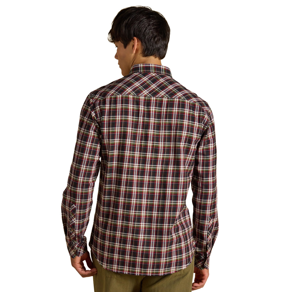 Joules Mens Classic Fit Flannel Check Shirt - Burgundy Red