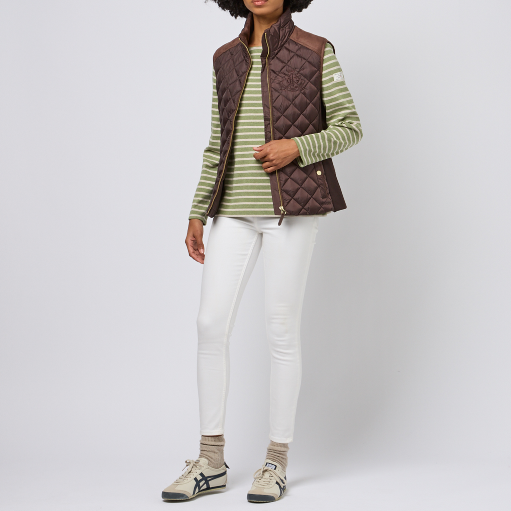 Joules Ladies Braemar Luxe Gilet - Chocolate Brown
