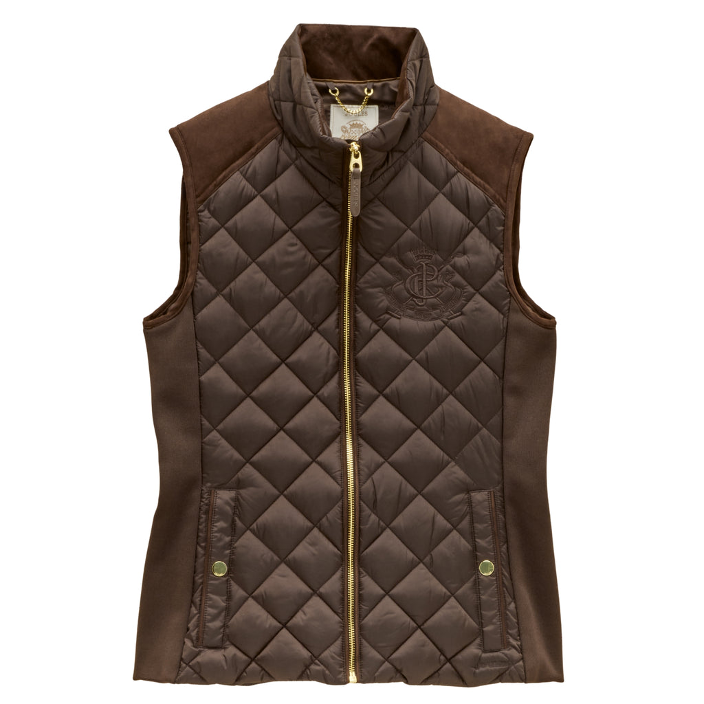Joules Ladies Braemar Luxe Gilet - Chocolate Brown