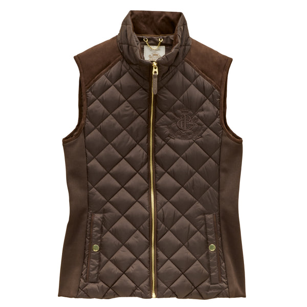 Joules Ladies Braemar Luxe Gilet - Chocolate Brown