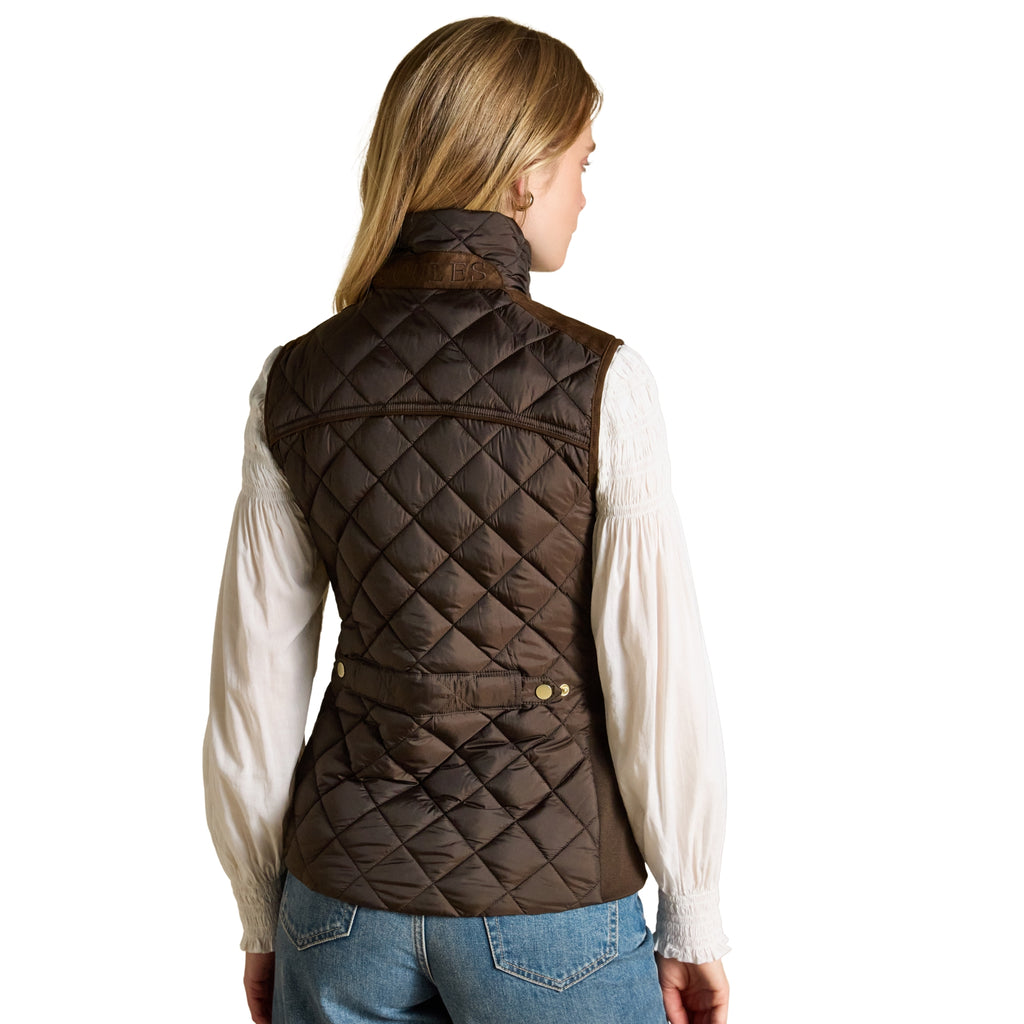 Joules Ladies Braemar Luxe Gilet - Chocolate Brown