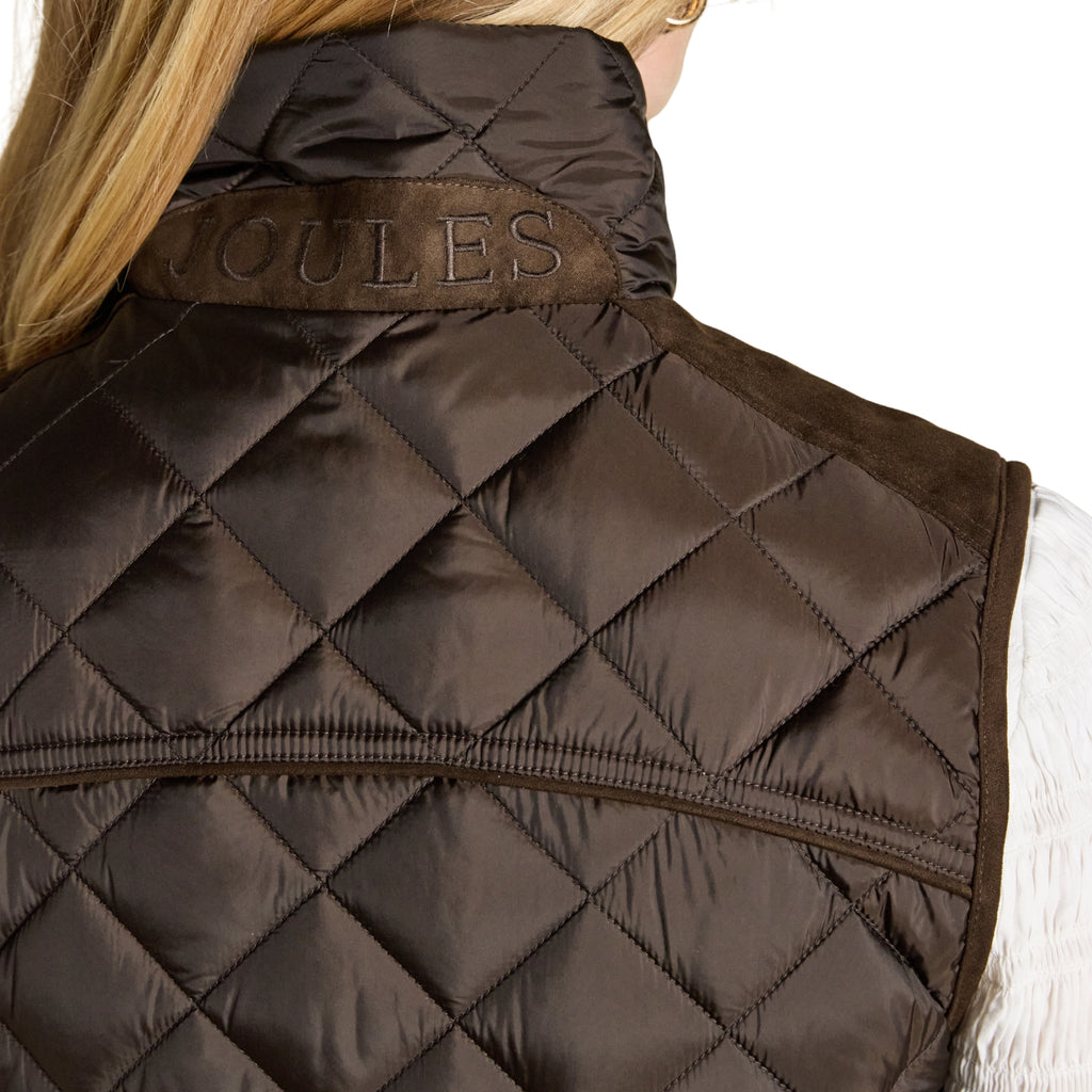 Joules Ladies Braemar Luxe Gilet - Chocolate Brown