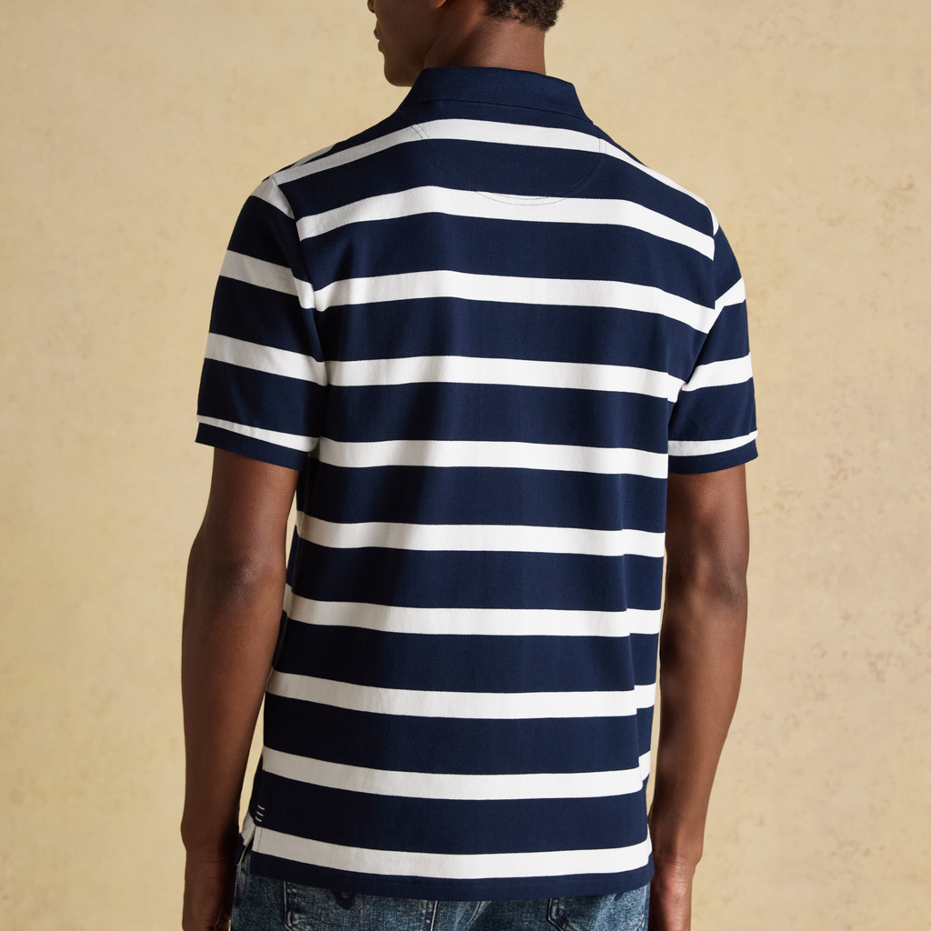 Joules Mens Woody Stripe Polo - Navy/White