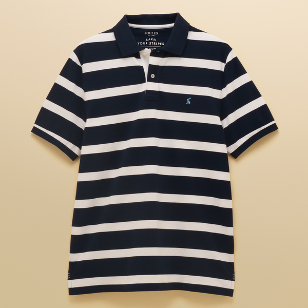 Joules Mens Woody Stripe Polo - Navy/White