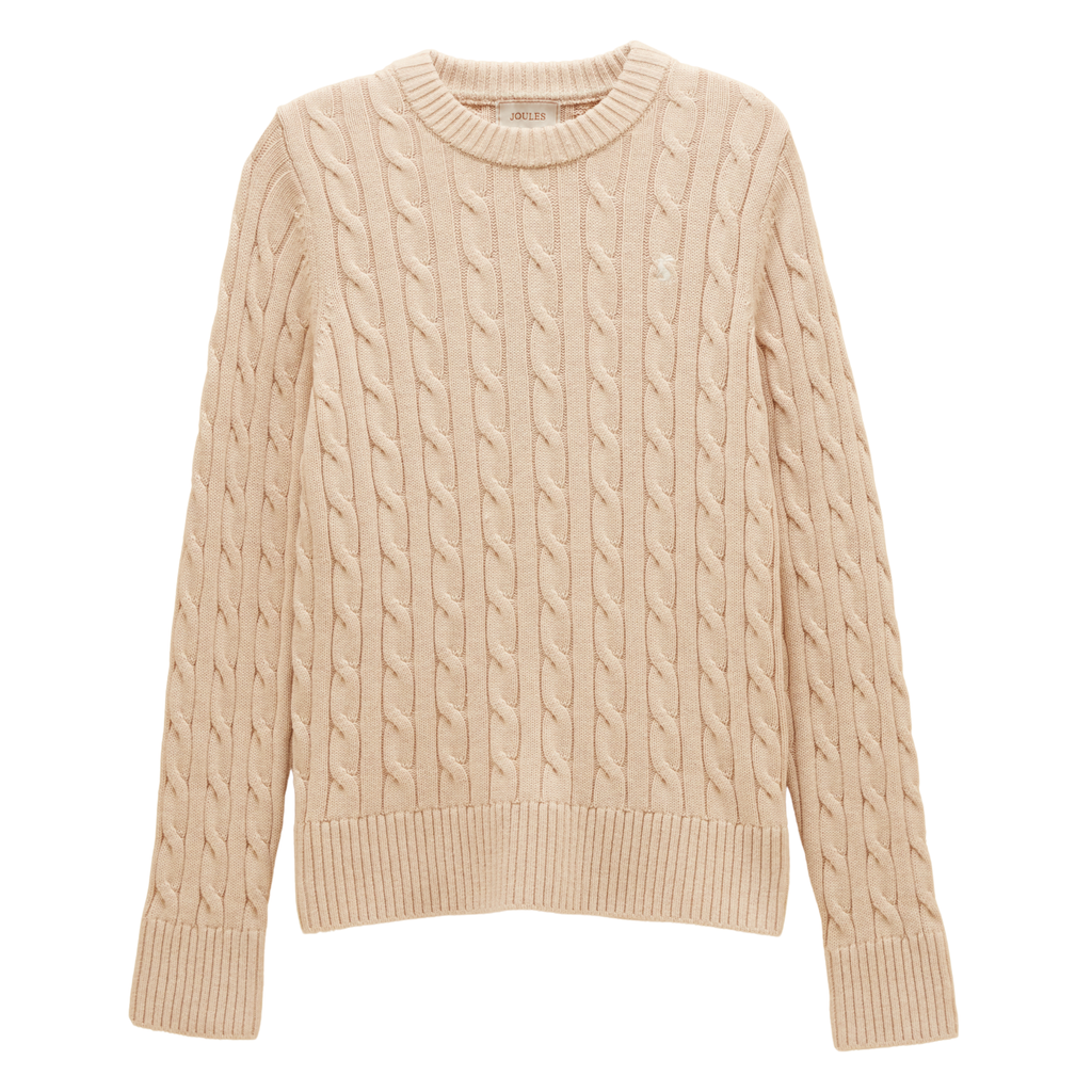 Joules Ladies Classic Cable Jumper - Oatmeal
