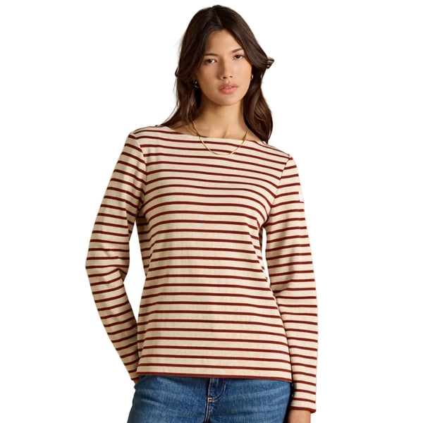 Joules Ladies Harbour Top - Oat/Russet