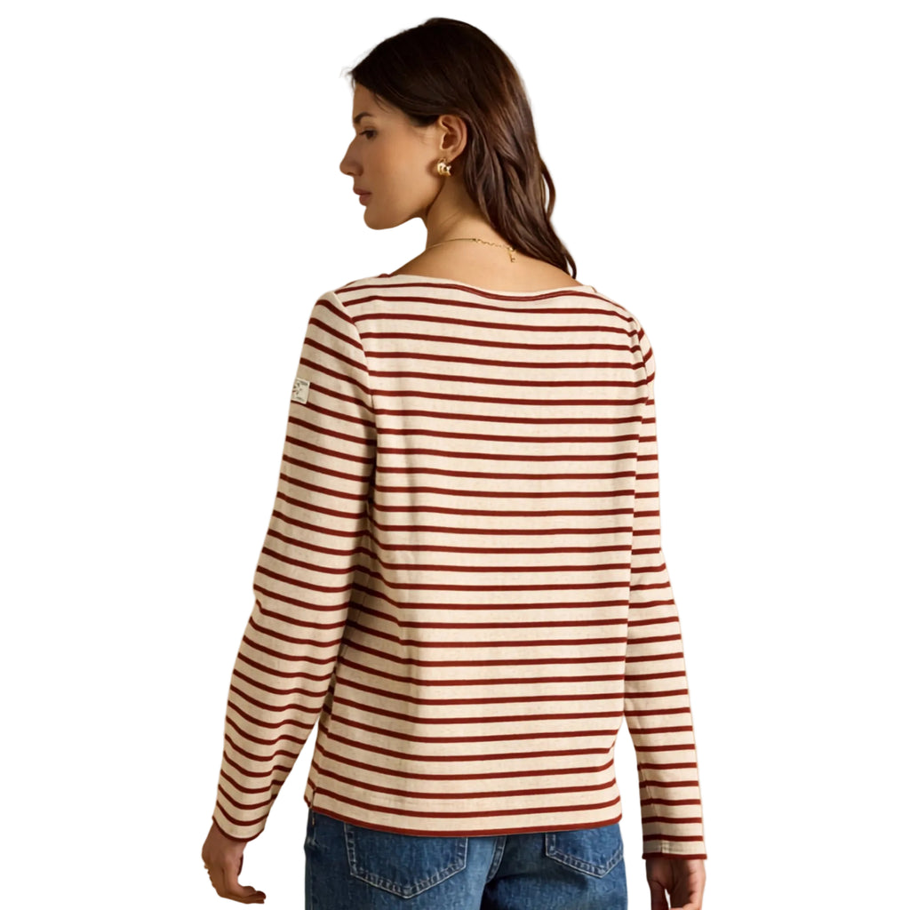Joules Ladies Harbour Top - Oat/Russet